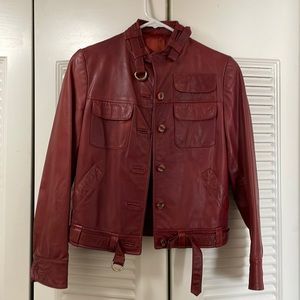 Genuine leather jacket in red wine color. Great condition!